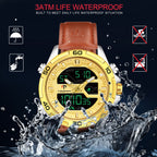 TSERA T1003L-S-G-BRN Multifunction 3ATM Water Resistant Analog-Digital Watch - For Men