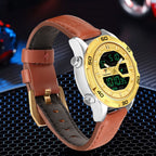 TSERA T1003L-S-G-BRN Multifunction 3ATM Water Resistant Analog-Digital Watch - For Men