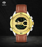 TSERA T1003L-S-G-BRN Multifunction 3ATM Water Resistant Analog-Digital Watch - For Men