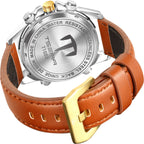TSERA T1003L-S-G-BRN Multifunction 3ATM Water Resistant Analog-Digital Watch - For Men