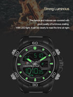 TSERA T1003S-B-B-B Multifunction 3ATM Water Resistant Analog-Digital Watch - For Men