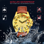 TSERA T1004L-G-G-BR Multifunction 3ATM Water Resistant Analog Watch - For Men