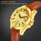 TSERA T1004L-G-G-BR Multifunction 3ATM Water Resistant Analog Watch - For Men