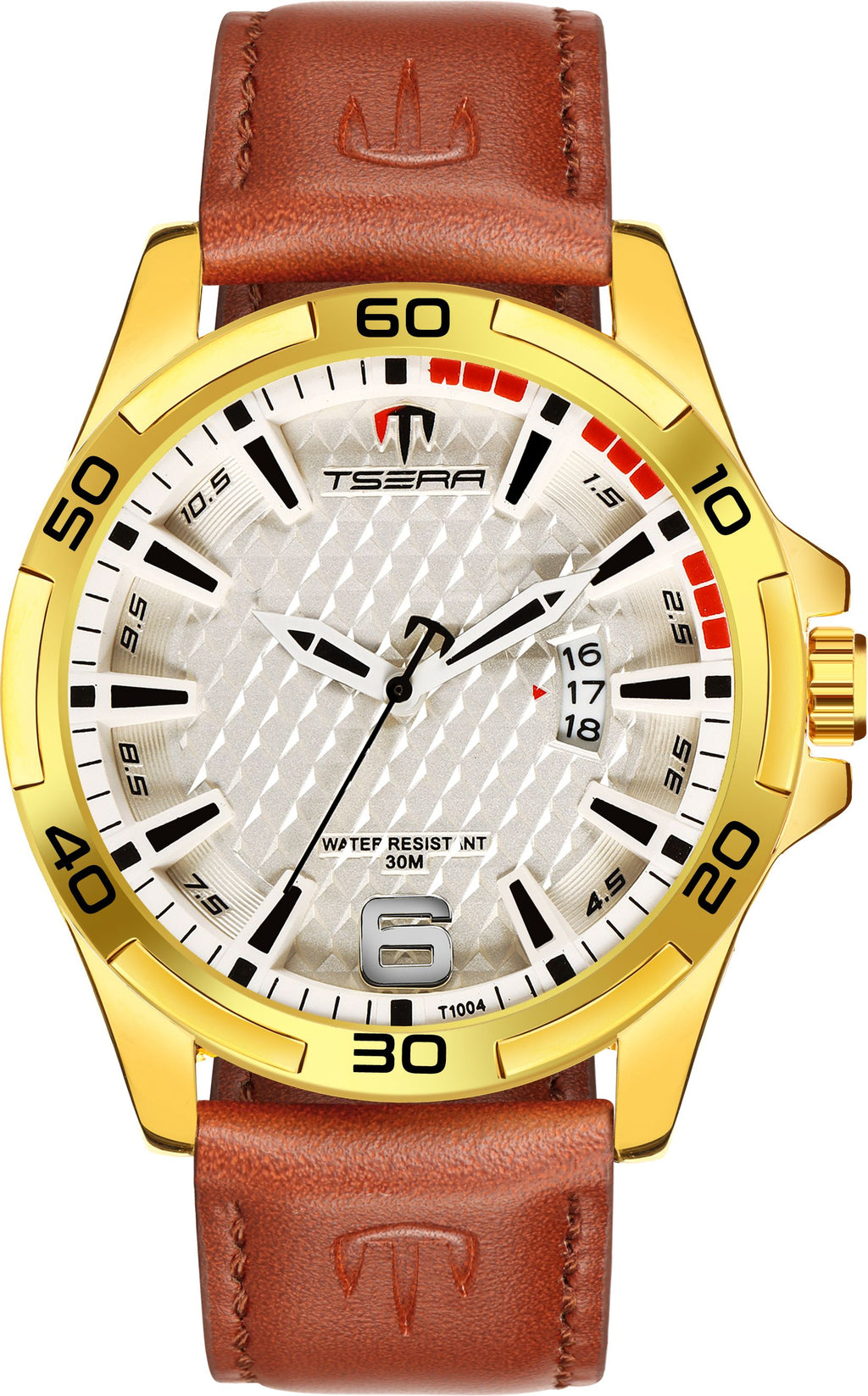 TSERA T1004L-G-S-BR Multifunction 3ATM Water Resistant Analog Watch - For Men