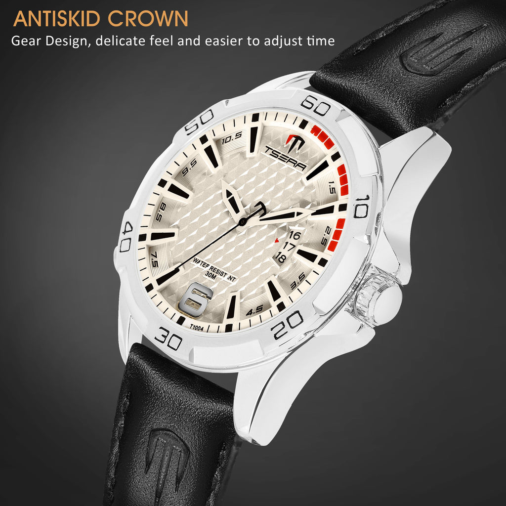 TSERA T1004L-S-YL-B Multifunction 3ATM Water Resistant Analog Watch - For Men
