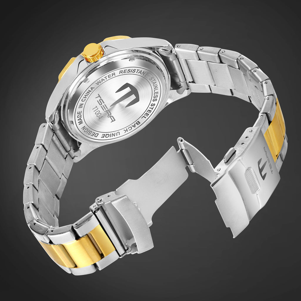 TSERA T1004S-S-G-G Multifunction 3ATM Water Resistant Analog Watch - For Men