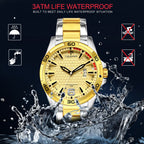 TSERA T1004S-S-G-G Multifunction 3ATM Water Resistant Analog Watch - For Men