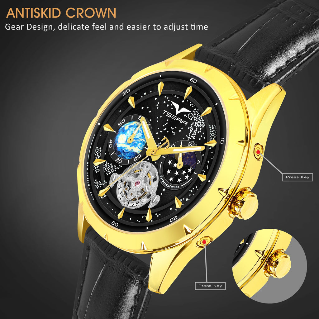 TSERA T1009L-G-B-B Multifunction 3ATM Water Resistant Analog Watch - For Men