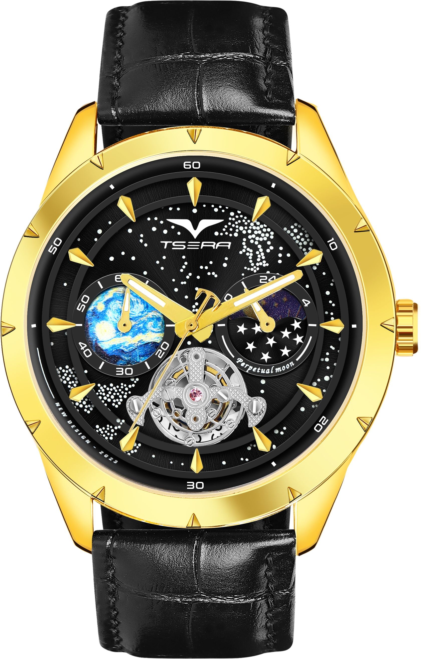 TSERA T1009L-G-B-B Multifunction 3ATM Water Resistant Analog Watch - For Men