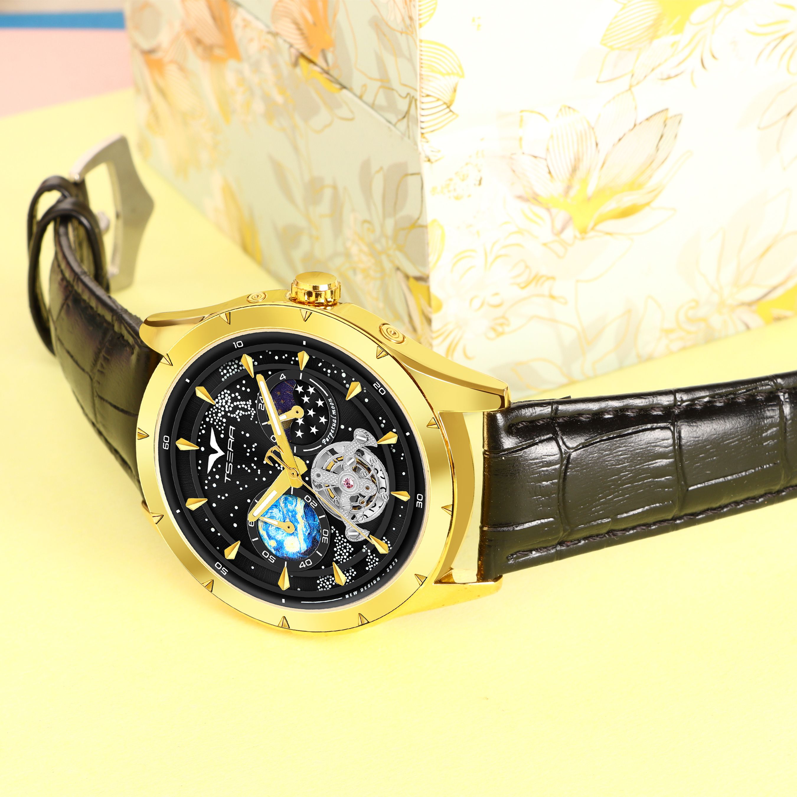 TSERA T1009L-G-B-B Multifunction 3ATM Water Resistant Analog Watch - For Men