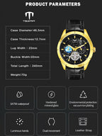 TSERA T1009L-G-B-B Multifunction 3ATM Water Resistant Analog Watch - For Men