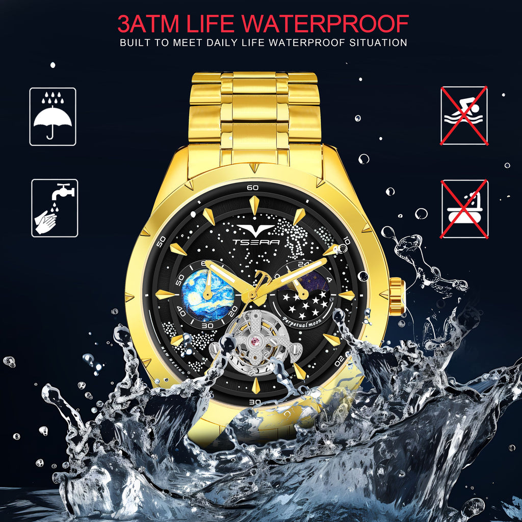 TSERA T1009S-G-B-G Multifunction 3ATM Water Resistant Analog Watch - For Men