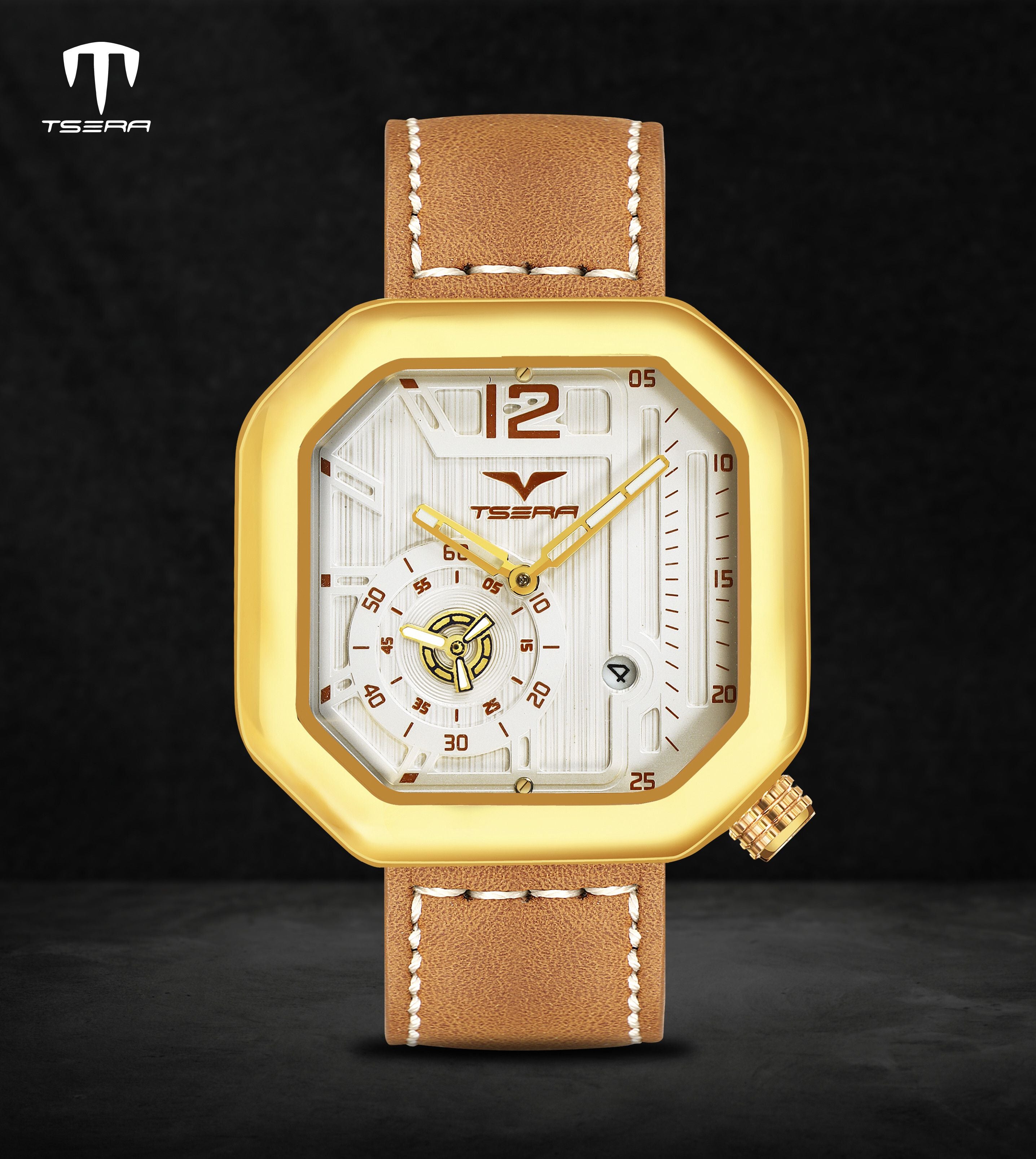 TSERA T1010L-G-W-TN Multifunction 3ATM Water Resistant Analog Watch - For Men