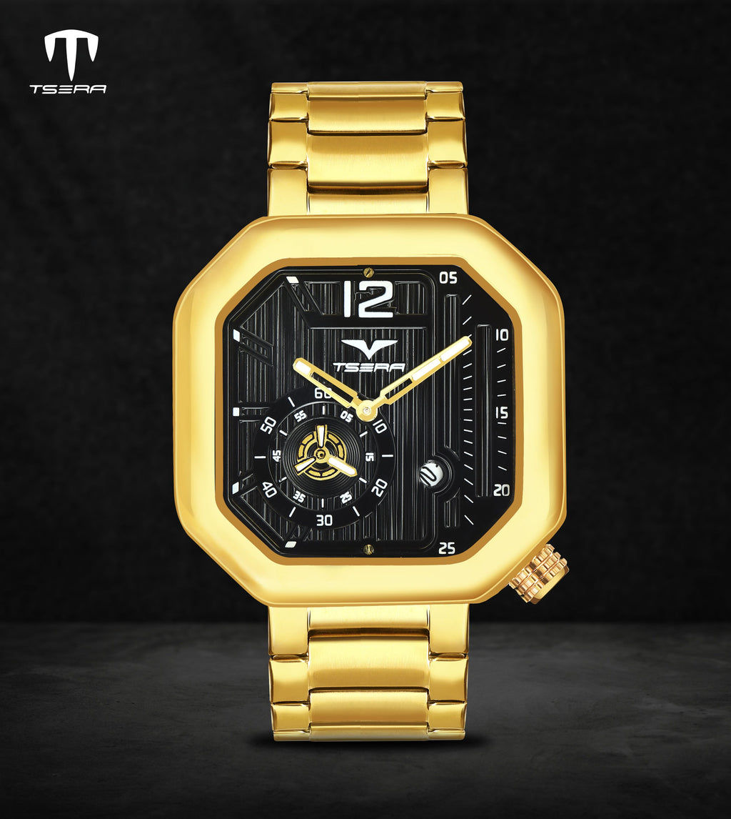 TSERA T1010S-G-B-G Multifunction 3ATM Water Resistant Analog Watch - For Men