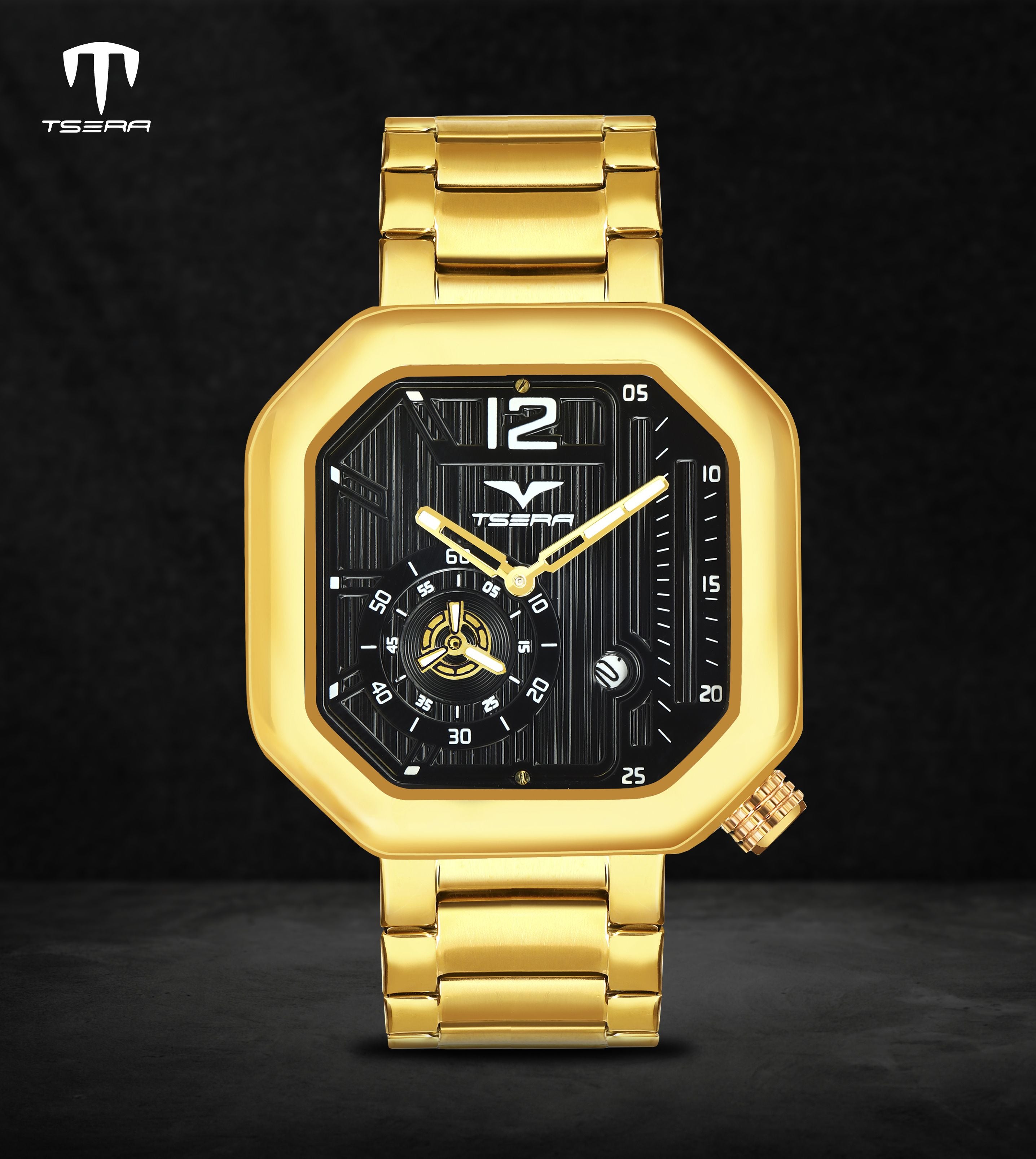 TSERA T1010S-G-B-G Multifunction 3ATM Water Resistant Analog Watch - For Men