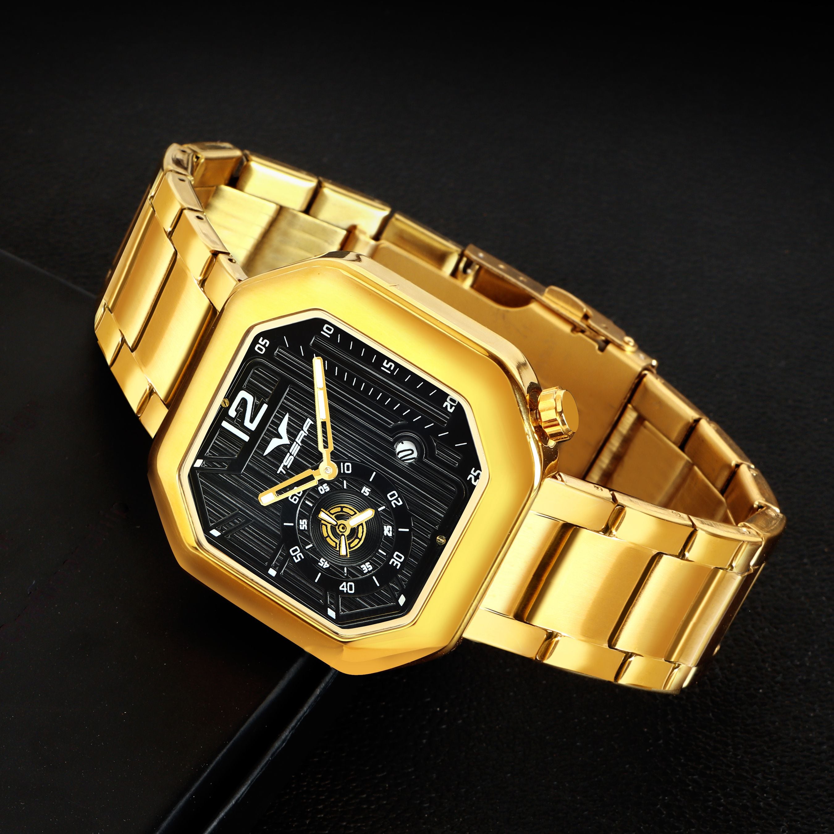 TSERA T1010S-G-B-G Multifunction 3ATM Water Resistant Analog Watch - For Men