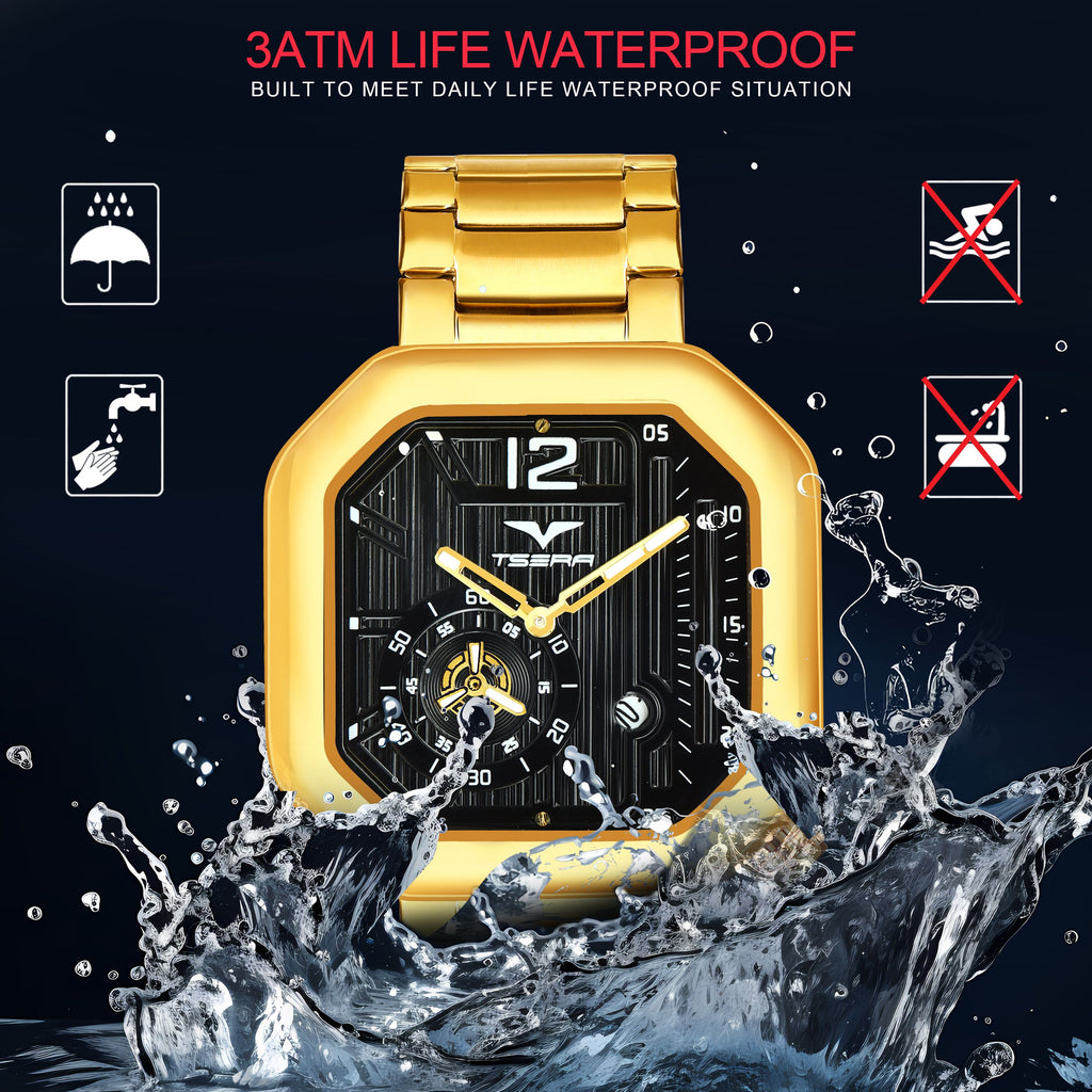 TSERA T1010S-G-B-G Multifunction 3ATM Water Resistant Analog Watch - For Men