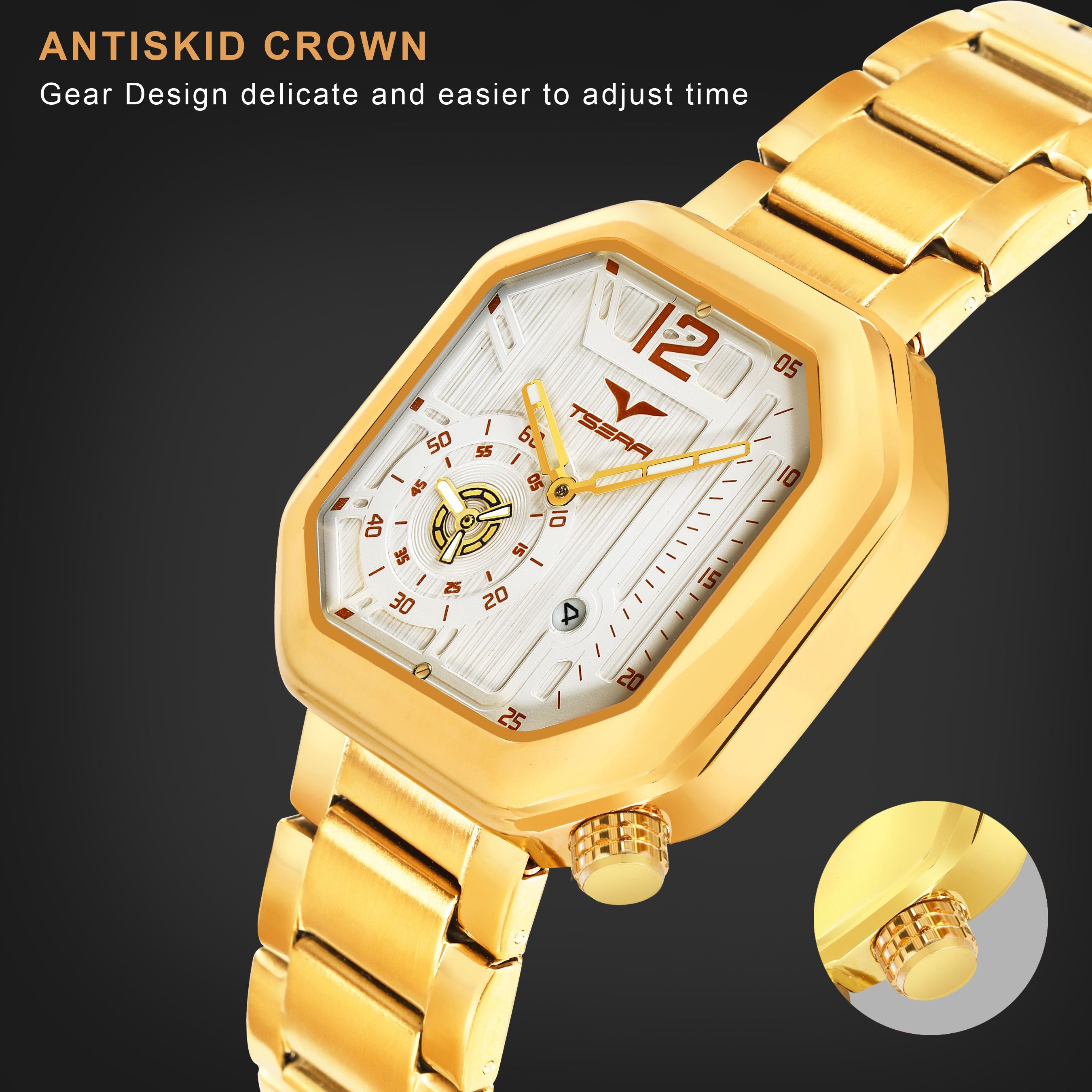TSERA T1010S-G-W-G Multifunction 3ATM Water Resistant Analog Watch - For Men