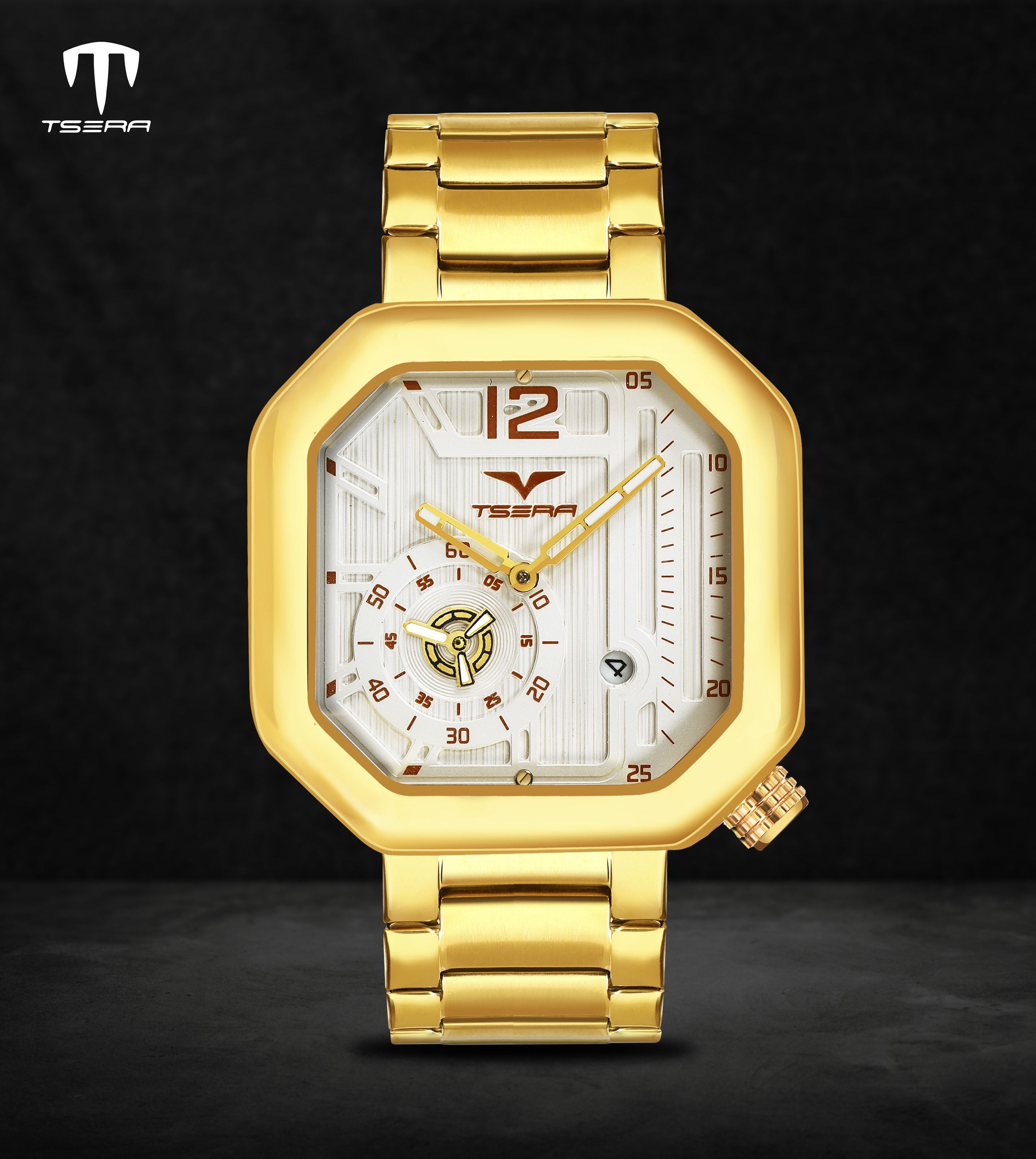 TSERA T1010S-G-W-G Multifunction 3ATM Water Resistant Analog Watch - For Men