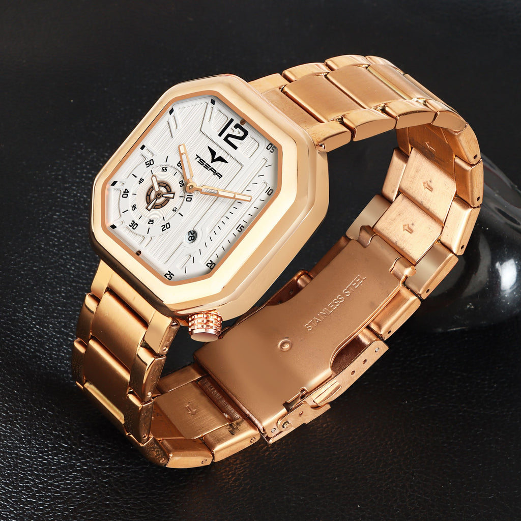 TSERA T1010S-RG-W-RG Multifunction 3ATM Water Resistant Analog Watch - For Men