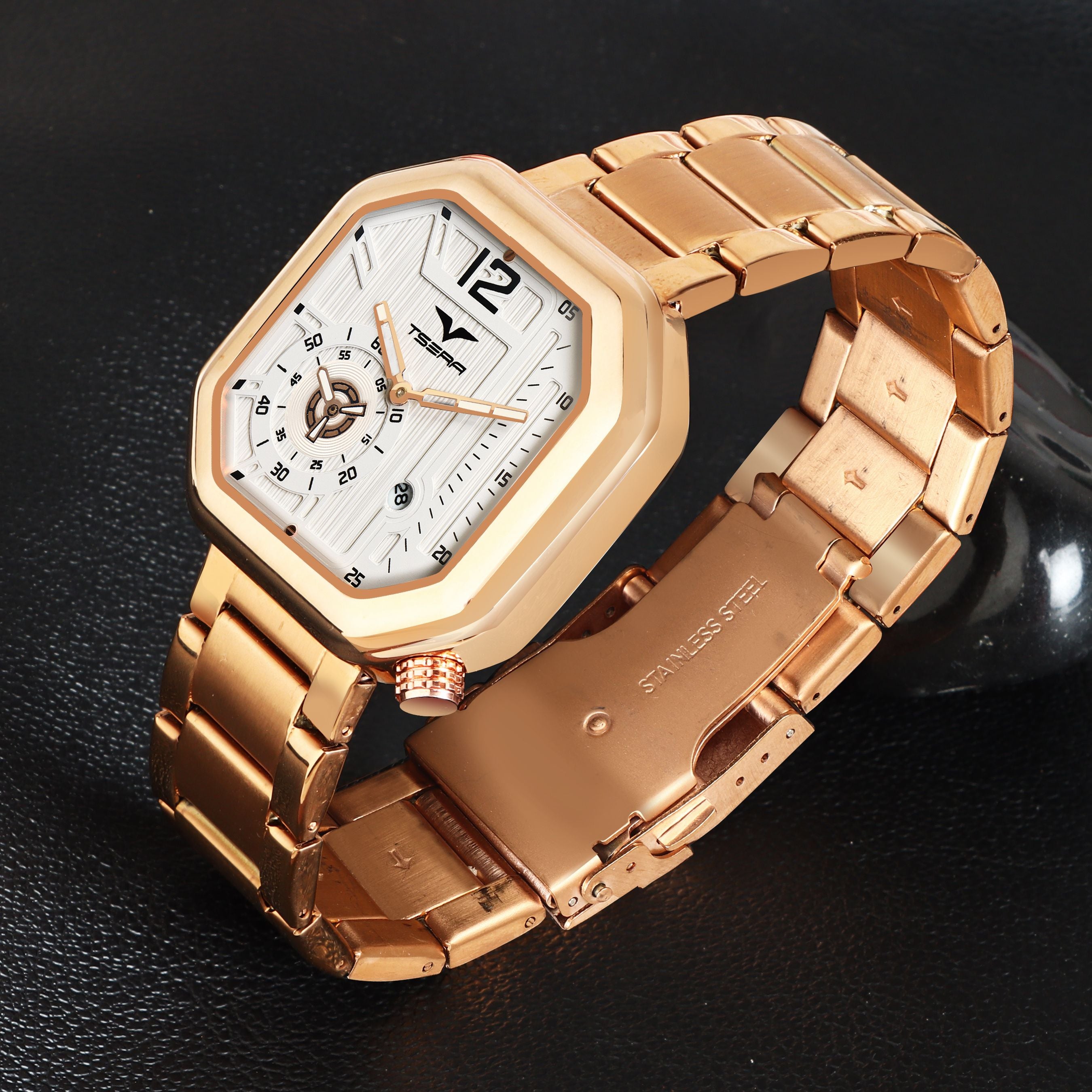 TSERA T1010S-RG-W-RG Multifunction 3ATM Water Resistant Analog Watch - For Men