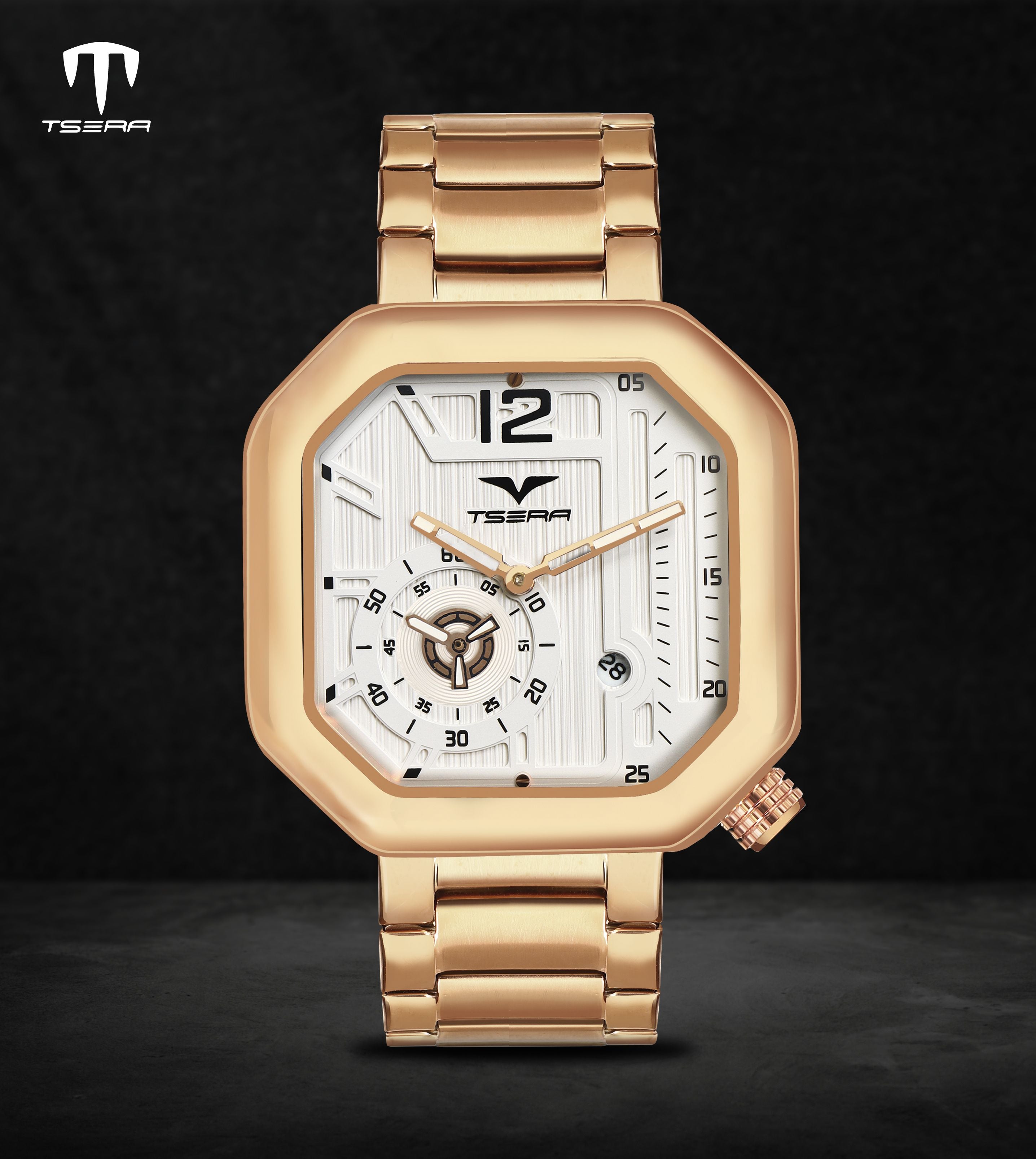 TSERA T1010S-RG-W-RG Multifunction 3ATM Water Resistant Analog Watch - For Men