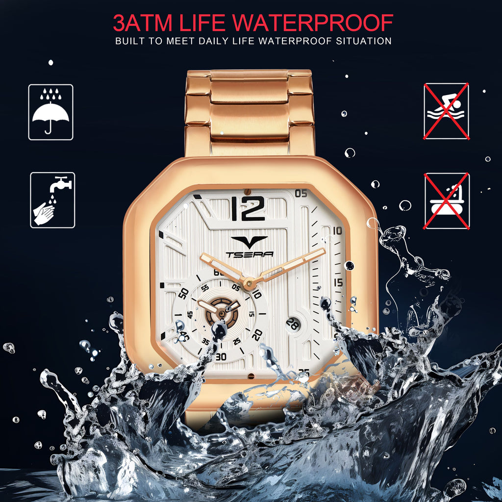 TSERA T1010S-RG-W-RG Multifunction 3ATM Water Resistant Analog Watch - For Men