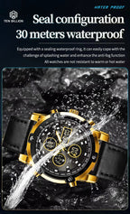 TSERA TB017 Steel strap with Black Dial 3ATM waterproof Multifunction case Analog-Digital Watch - For Men