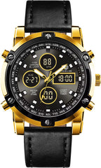 TSERA TB017 Steel strap with Black Dial 3ATM waterproof Multifunction case Analog-Digital Watch - For Men