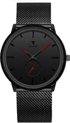 RUSTET Thin Minimalist - Fashion Unisex Dress with Stainless Steel Mesh Band Analog Watch - For Men