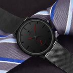 RUSTET Thin Minimalist - Fashion Unisex Dress with Stainless Steel Mesh Band Analog Watch - For Men