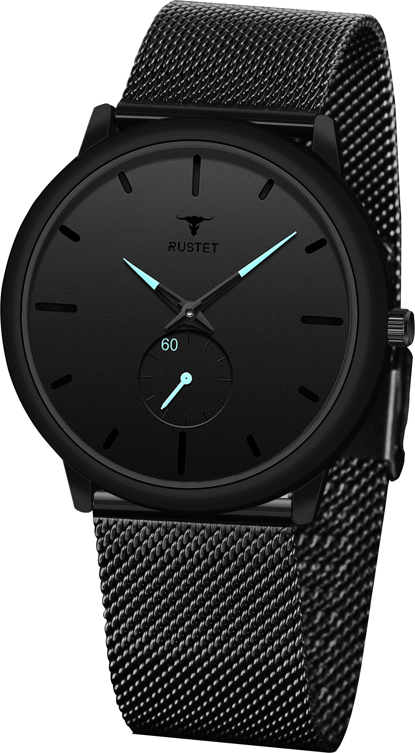 RUSTET Thin Minimalist - Fashion Unisex Dress with Stainless Steel Mesh Band Analog Watch - For Men