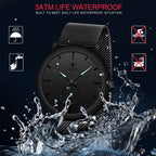 RUSTET Thin Minimalist - Fashion Unisex Dress with Stainless Steel Mesh Band Analog Watch - For Men