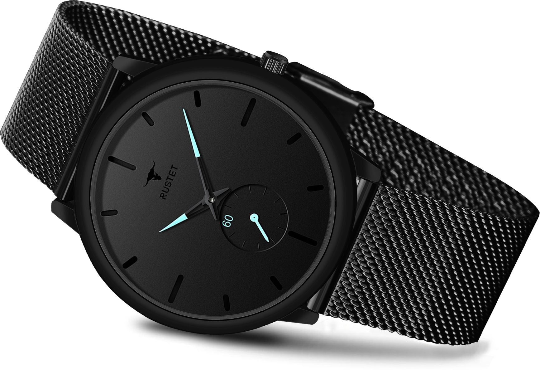RUSTET Thin Minimalist - Fashion Unisex Dress with Stainless Steel Mesh Band Analog Watch - For Men