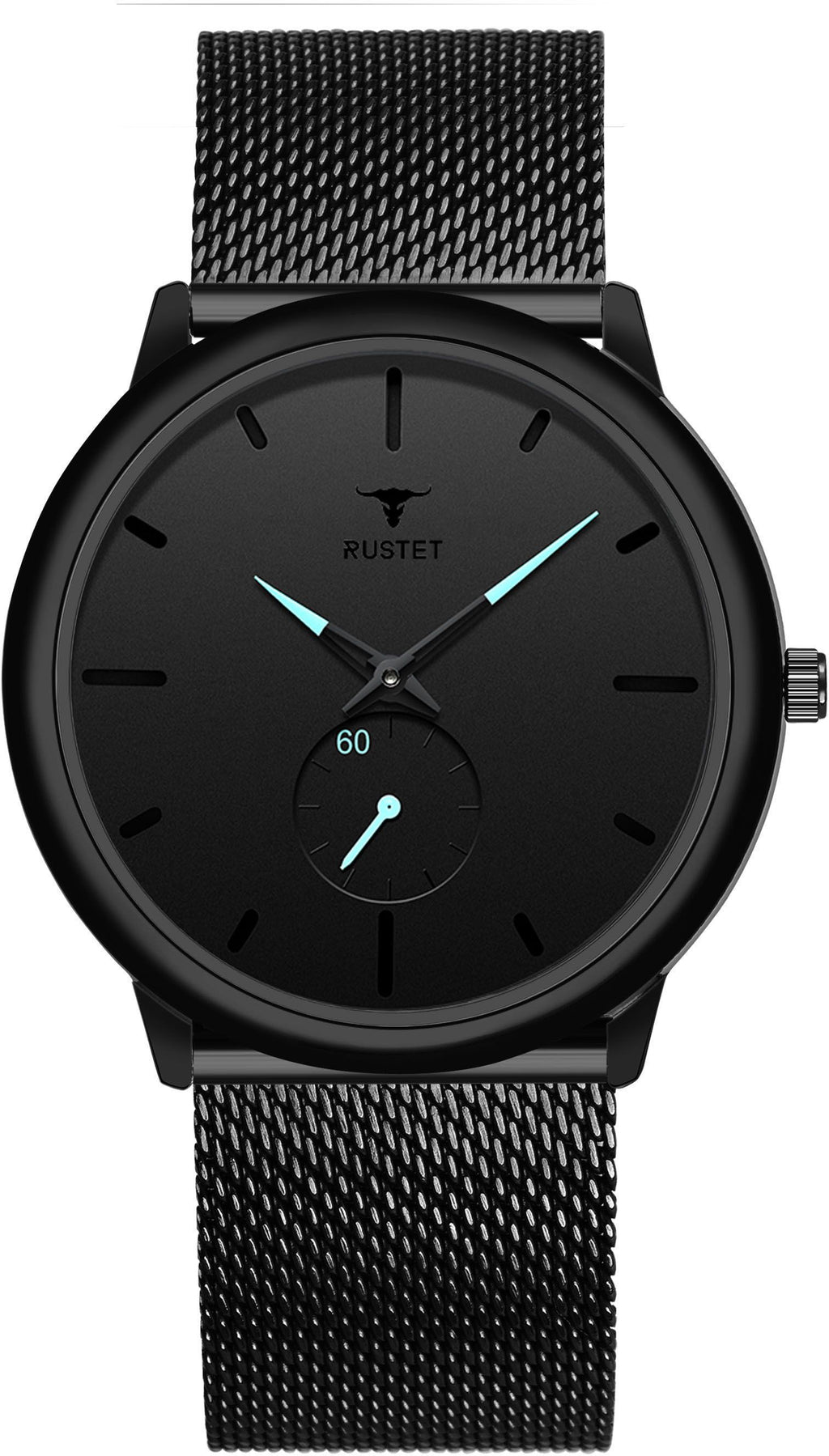 RUSTET Thin Minimalist - Fashion Unisex Dress with Stainless Steel Mesh Band Analog Watch - For Men