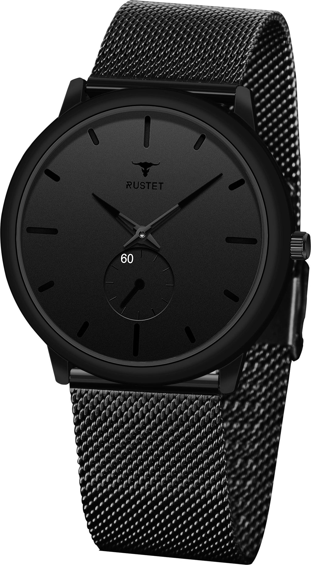 RUSTET Thin Minimalist - Fashion Unisex Dress with Stainless Steel Mesh Bandd Analog Watch - For Men