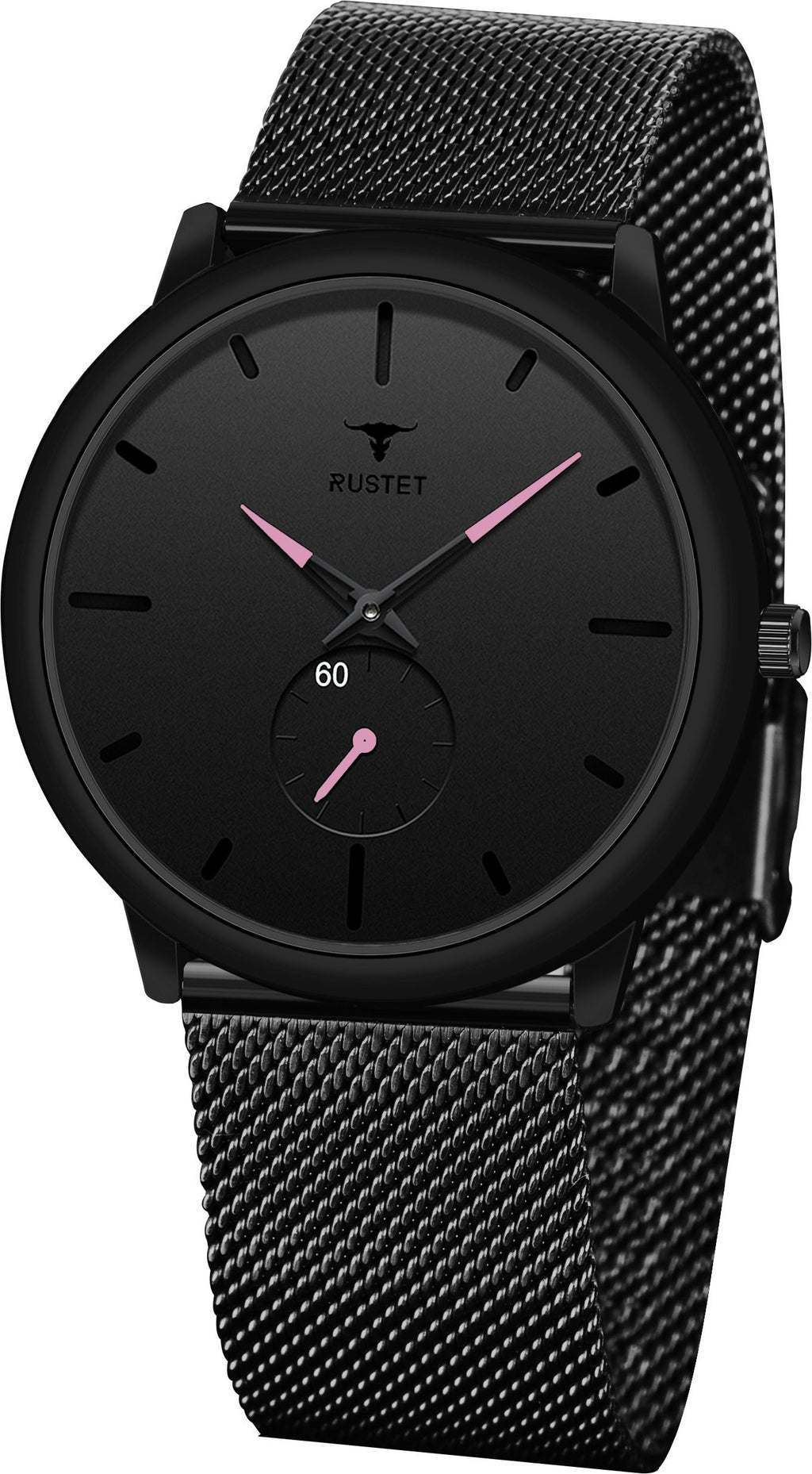 RUSTET Thin Minimalist - Fashion Unisex Dress with Stainless Steel Mesh Band Analog Watch - For Men