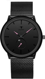 RUSTET Thin Minimalist - Fashion Unisex Dress with Stainless Steel Mesh Band Analog Watch - For Men