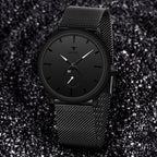 RUSTET Thin Minimalist - Fashion Unisex Dress with Stainless Steel Mesh Band Analog Watch - For Men