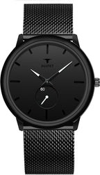 RUSTET Thin Minimalist - Fashion Unisex Dress with Stainless Steel Mesh Band Analog Watch - For Men