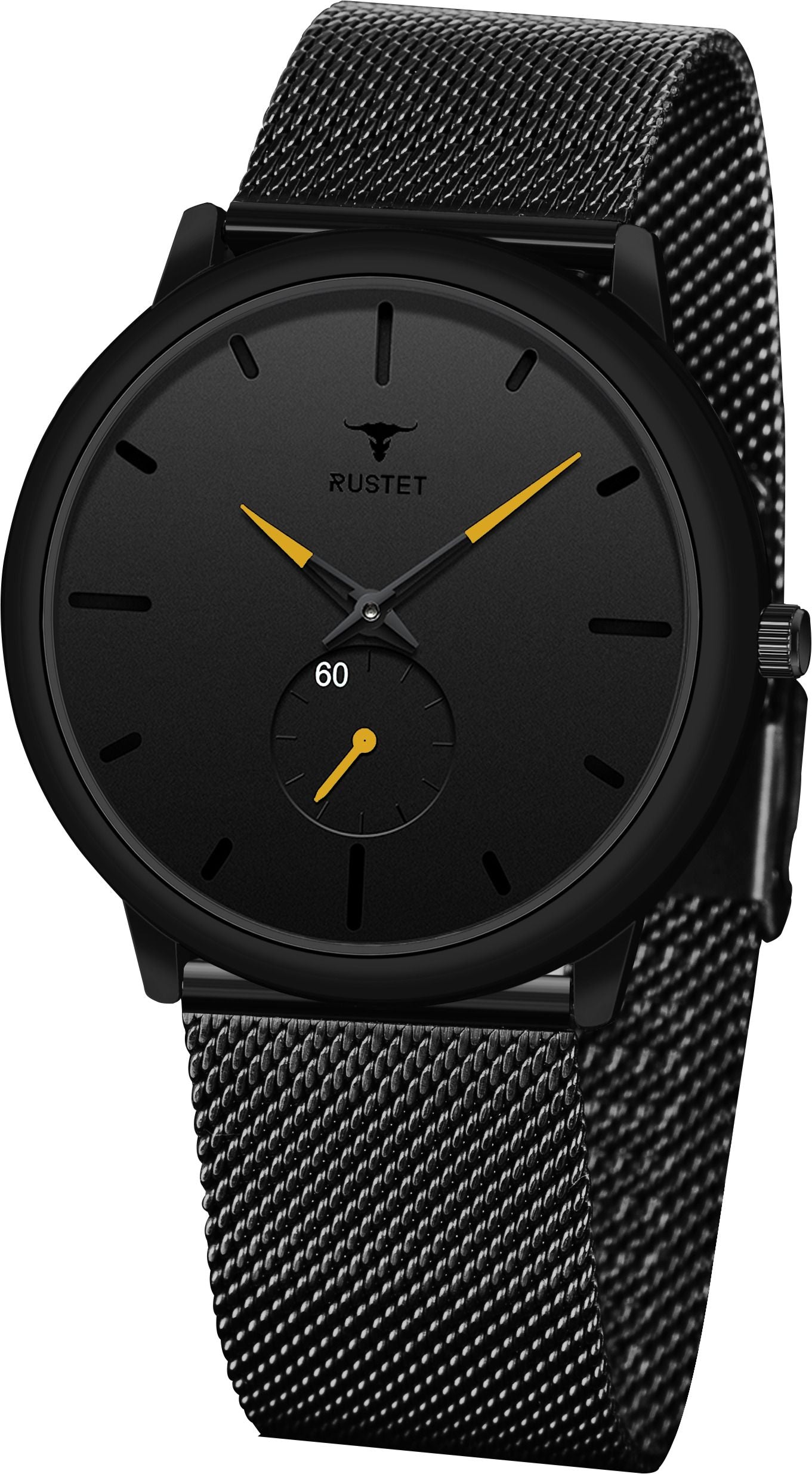 RUSTET Thin Minimalist - Fashion Unisex Dress with Stainless Steel Mesh Band Analog Watch - For Men