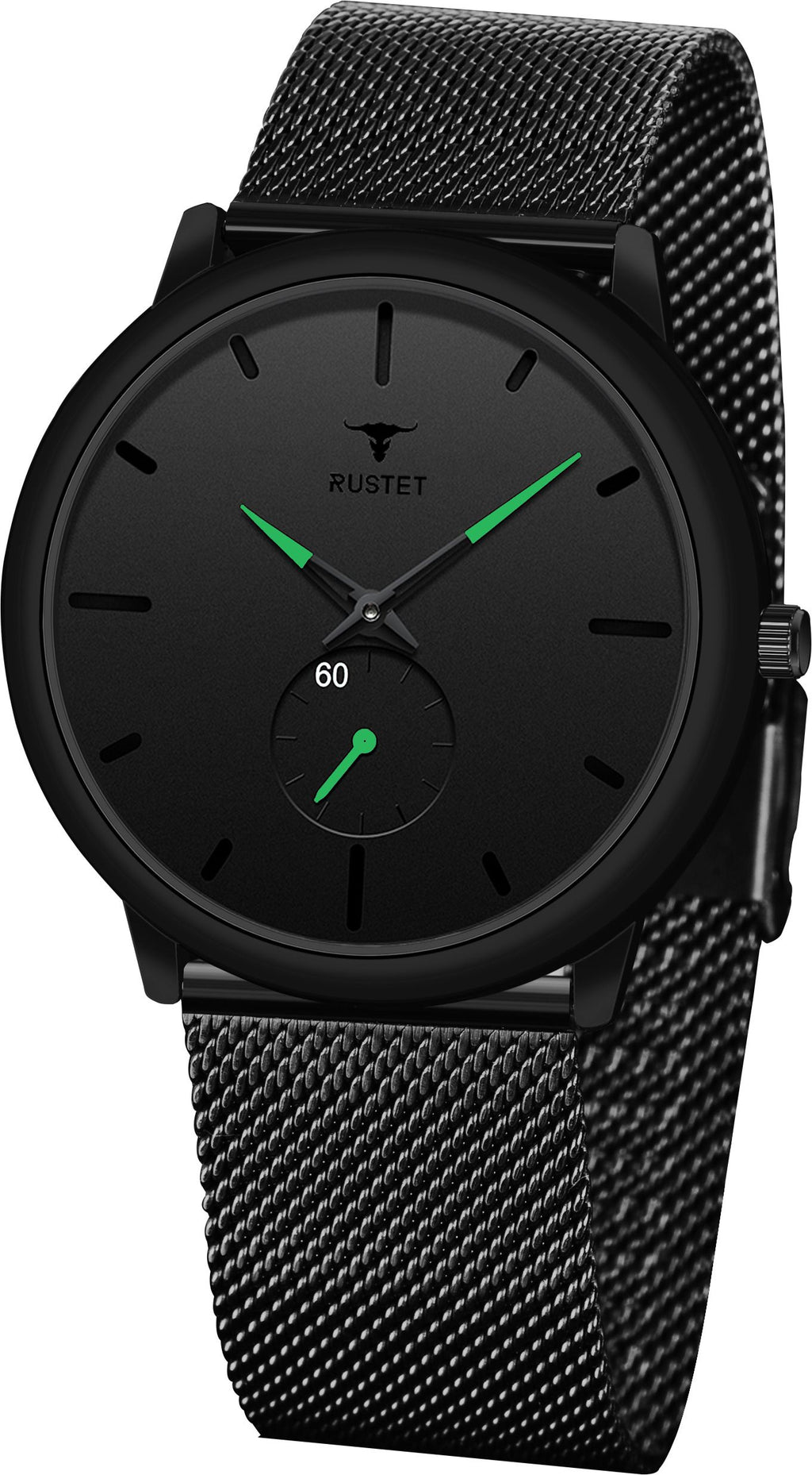 RUSTET Thin Minimalist - Fashion Unisex Dress with Stainless Steel Mesh Band Analog Watch - For Men