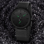RUSTET Thin Minimalist - Fashion Unisex Dress with Stainless Steel Mesh Band Analog Watch - For Men