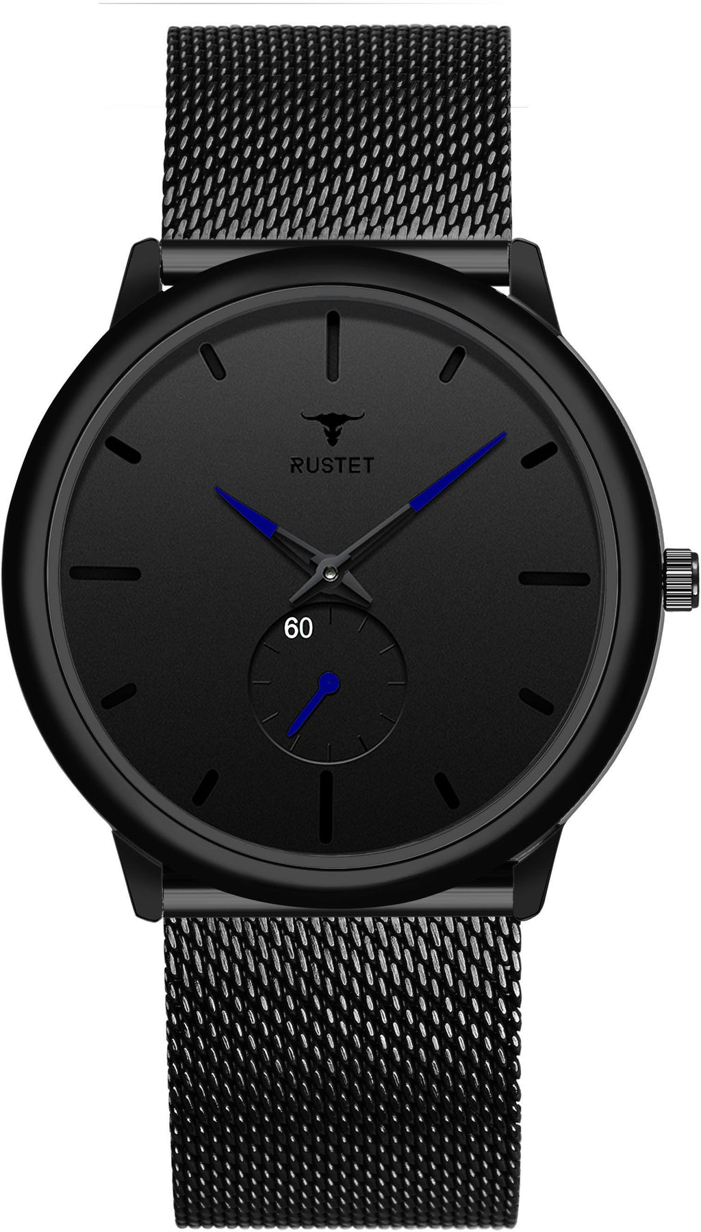RUSTET Thin Minimalist - Fashion Unisex Dress with Stainless Steel Mesh Band Analog Watch - For Men