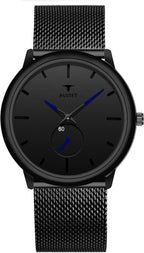 RUSTET Thin Minimalist - Fashion Unisex Dress with Stainless Steel Mesh Band Analog Watch - For Men