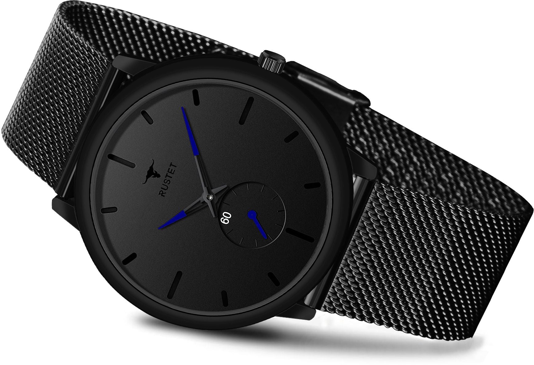 RUSTET Thin Minimalist - Fashion Unisex Dress with Stainless Steel Mesh Band Analog Watch - For Men
