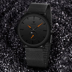 RUSTET Thin Minimalist - Fashion Unisex Dress with Stainless Steel Mesh Band Analog Watch - For Men