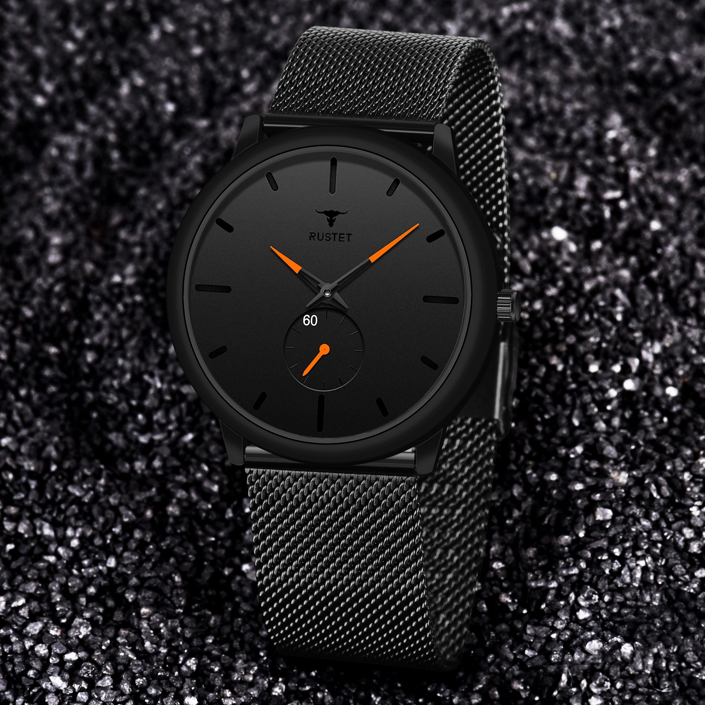 RUSTET Thin Minimalist - Fashion Unisex Dress with Stainless Steel Mesh Band Analog Watch - For Men