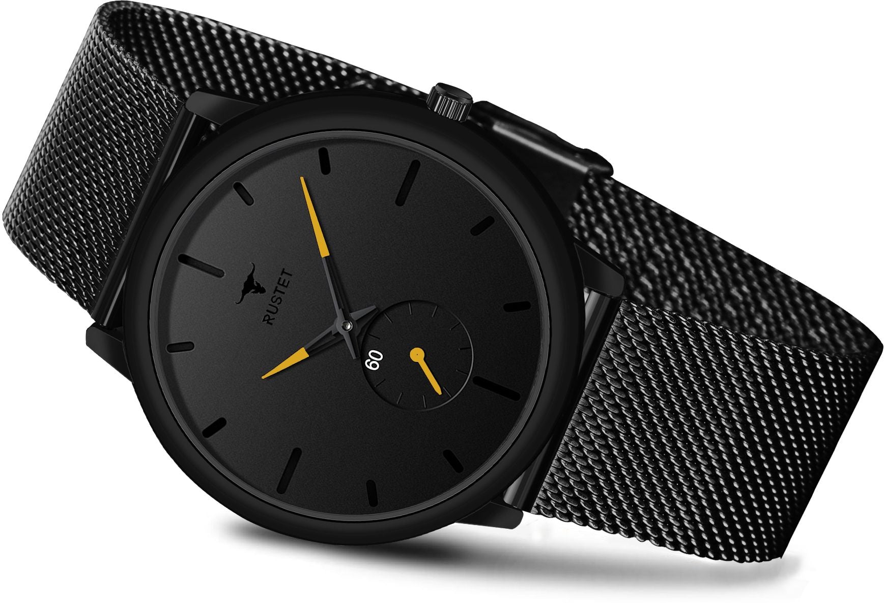 RUSTET Thin Minimalist - Fashion Unisex Dress with Stainless Steel Mesh Band Analog Watch - For Men