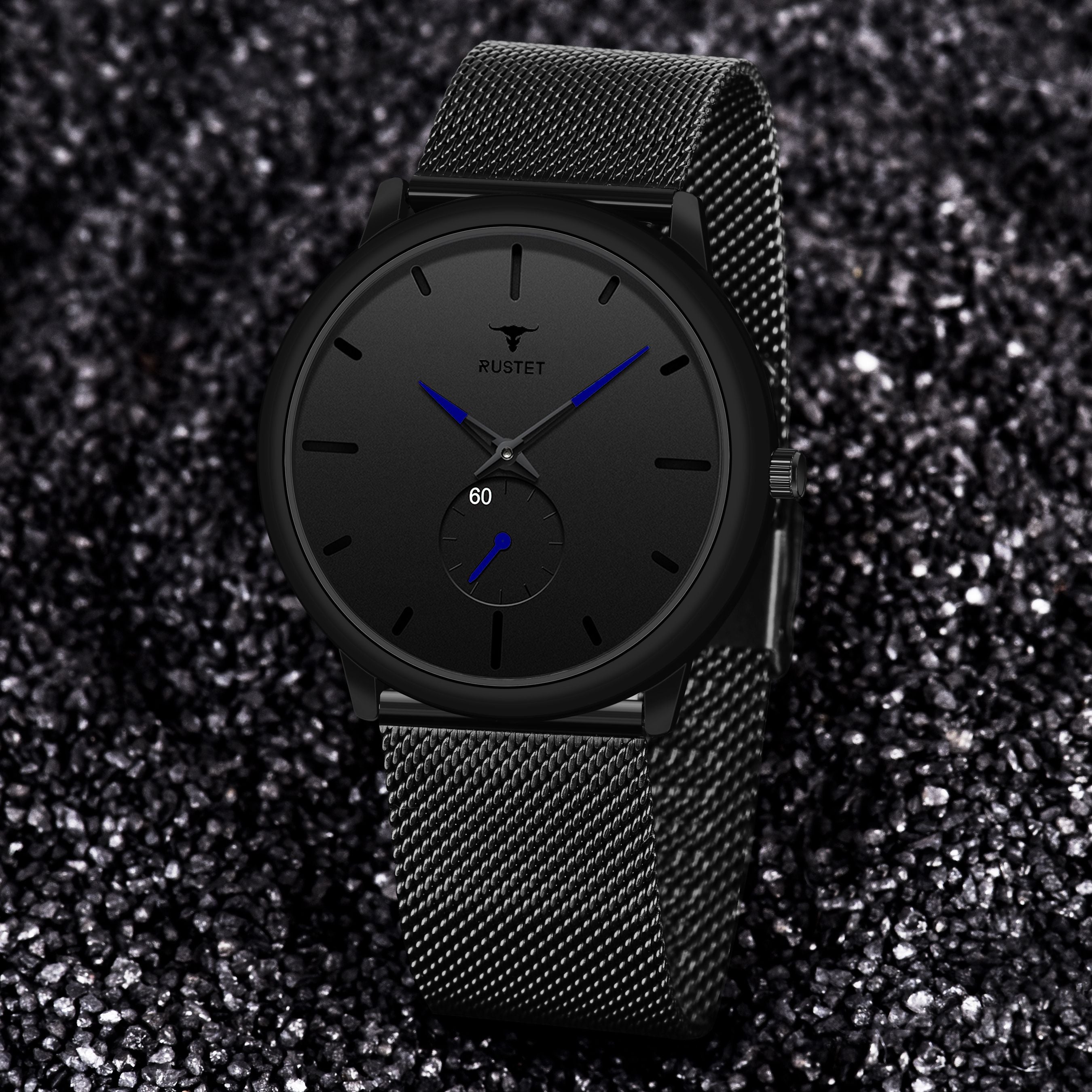 RUSTET Thin Minimalist - Fashion Unisex Dress with Stainless Steel Mesh Band Analog Watch - For Men